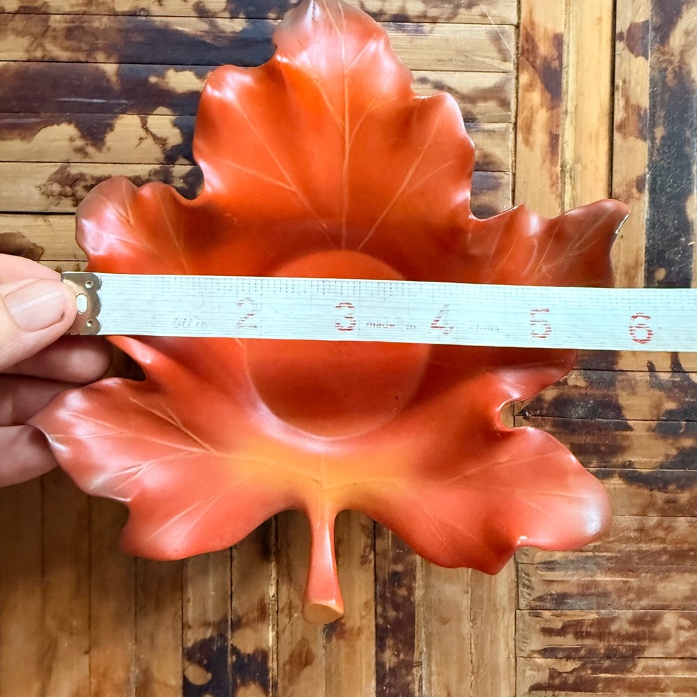 PartyLite Maple Leaf Dish Burnt Orange Excellent Autumn Fall Decor P7328 - Picture 2 of 3